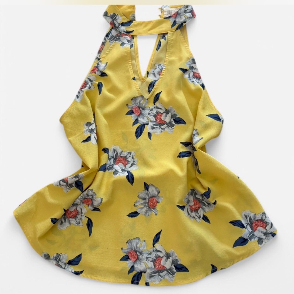 Floral Yellow Halter Top